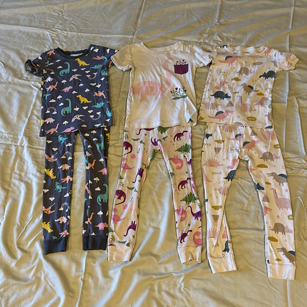 Girls Dinosaur Pajamas 5 Short Sleeve